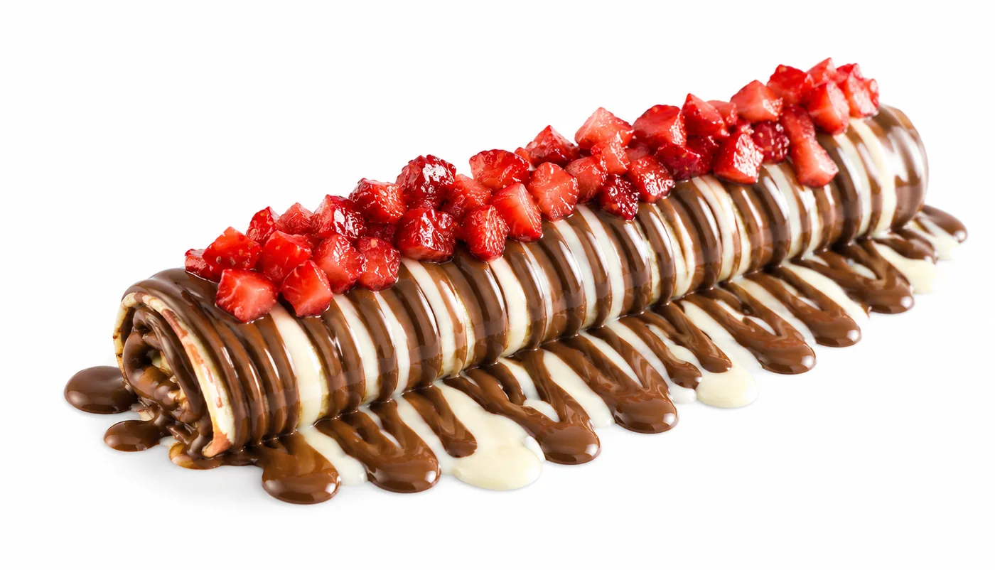 Strawberry banana Rollie crepe